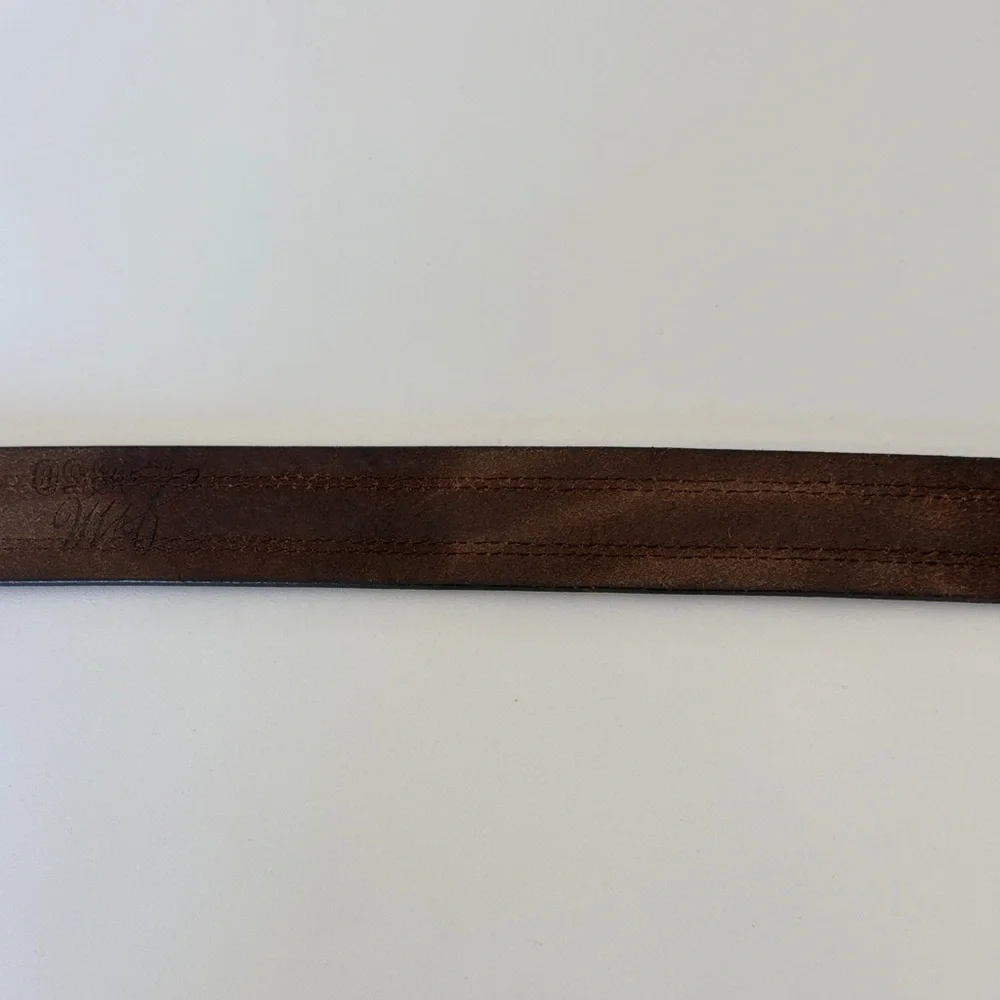 Johnston & Murphy Suede Overlay Belt in Brown Leather Contrast Stitching Size 36